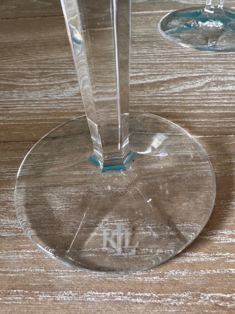 Refined! Ralph Lauren Crystal Herringbone Wine Glass Set of 4 - RARE! - Picture 3 of 4